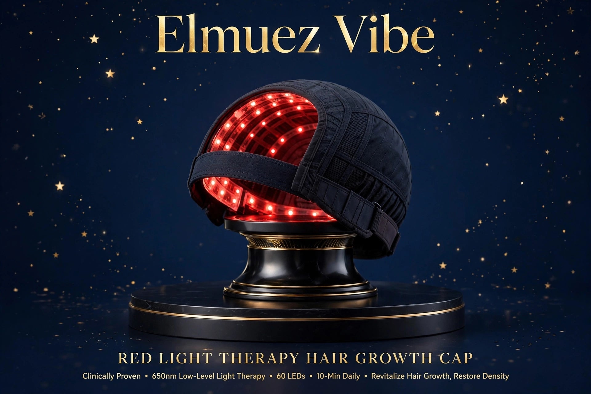 Elmuez Vibe™ Red Light Therapy Cap - Hair Growth & Anti Hair Loss - 192 LEDs