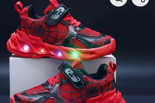 Boys Spider LED Light Up Shoes - Ages 1 to 9 Years