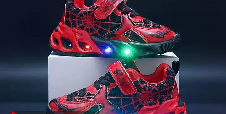 Boys Spider LED Light Up Shoes - Ages 1 to 9 Years