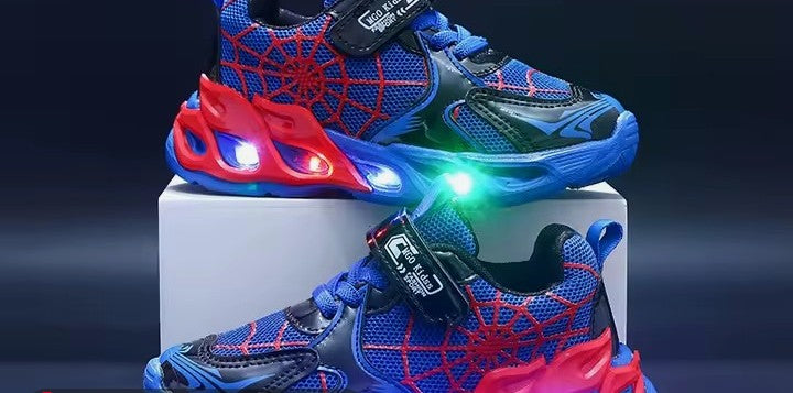 Boys Spider LED Light Up Shoes - Ages 1 to 9 Years