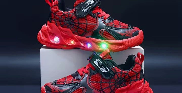 Boys Spider LED Light Up Shoes - Ages 1 to 9 Years